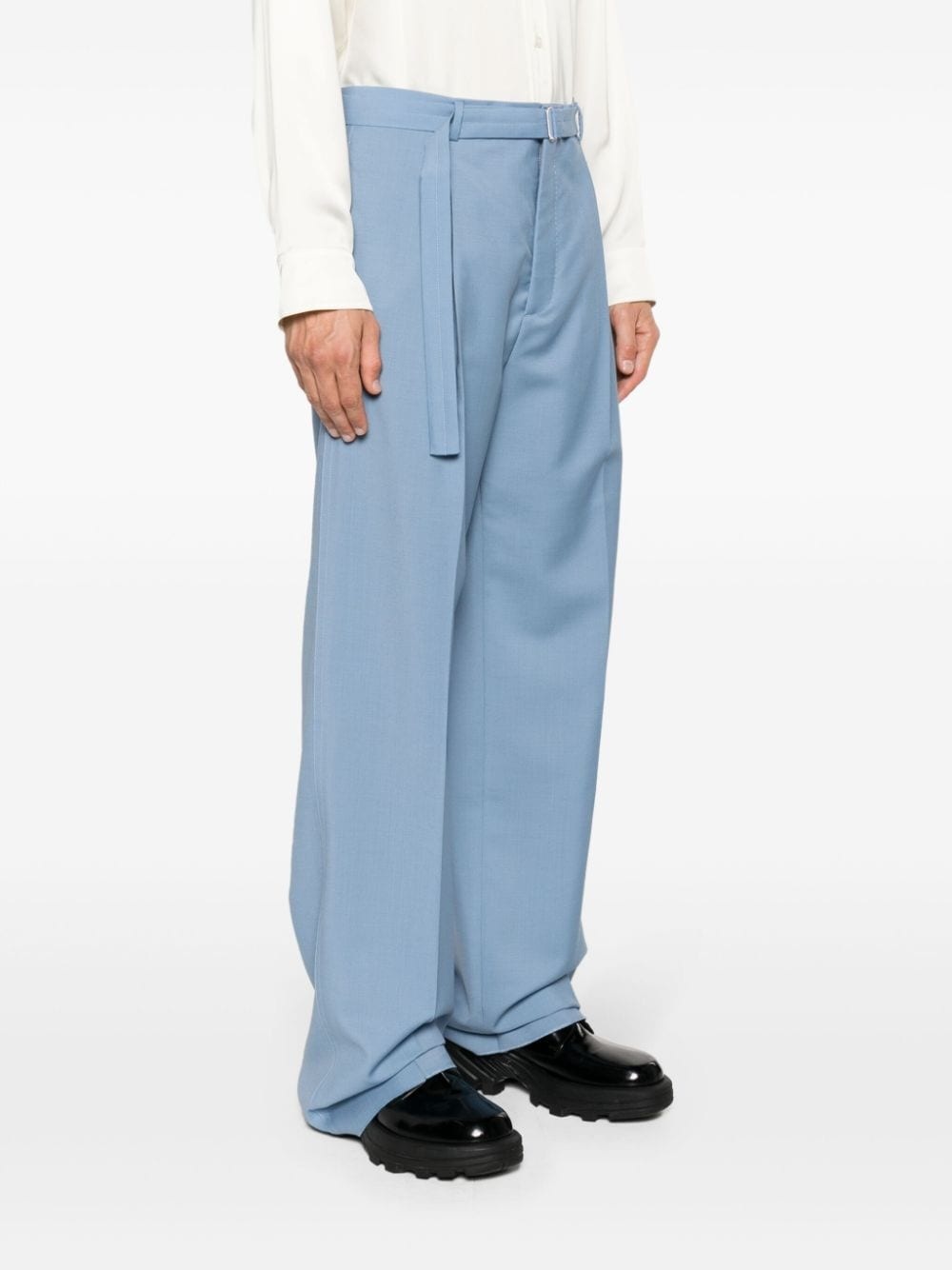 wide-leg wool trousers - 3