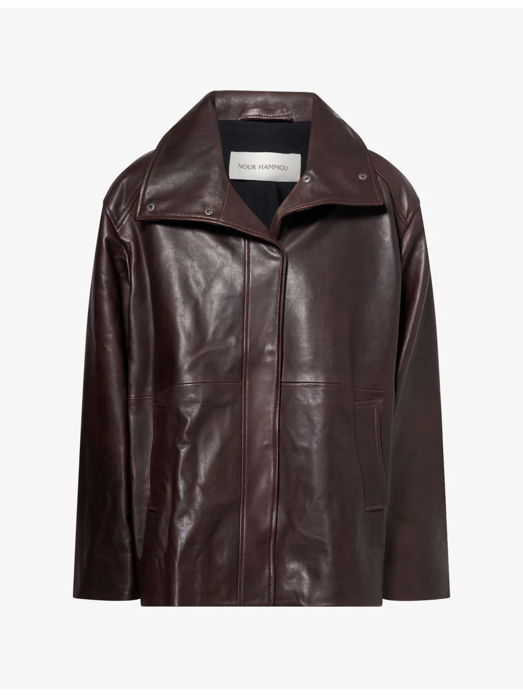 Lowen High-Neck Leather Jacket - 1