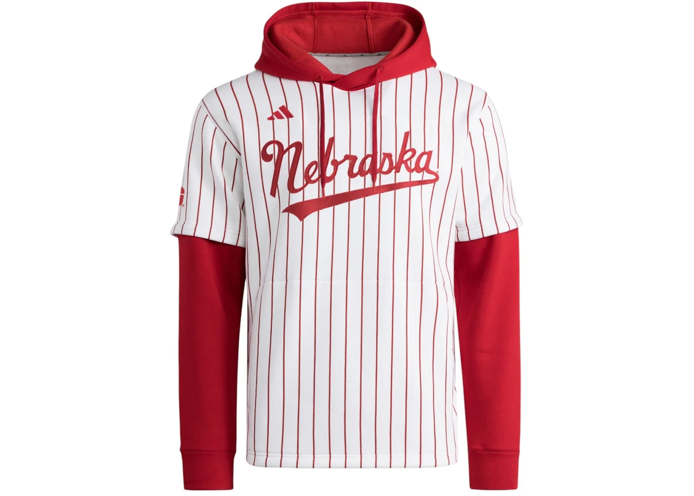 adidas Cornhuskers Hooded Jersey Nebraska White Team Power Red - 1