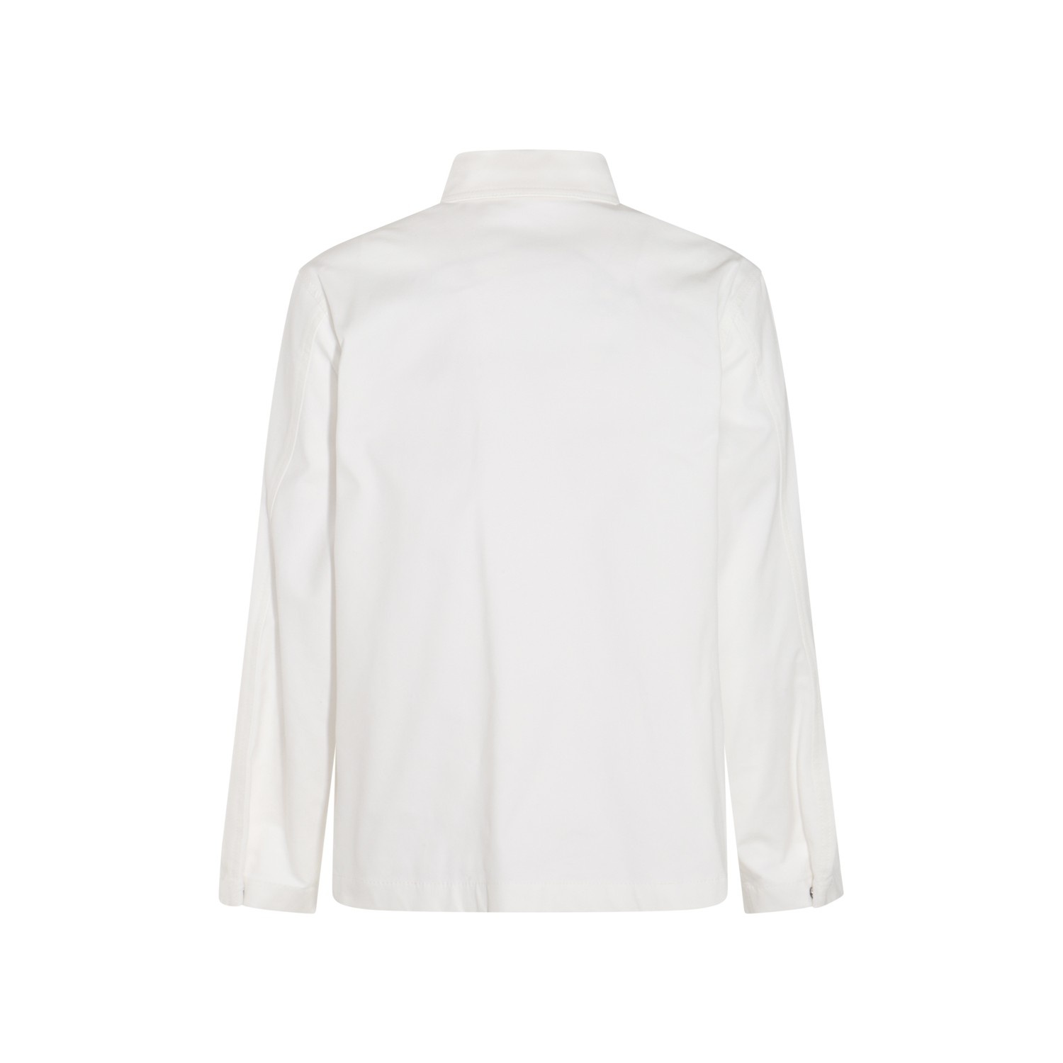 WHITE COTTON BLEND SHIRT JACKET - 2