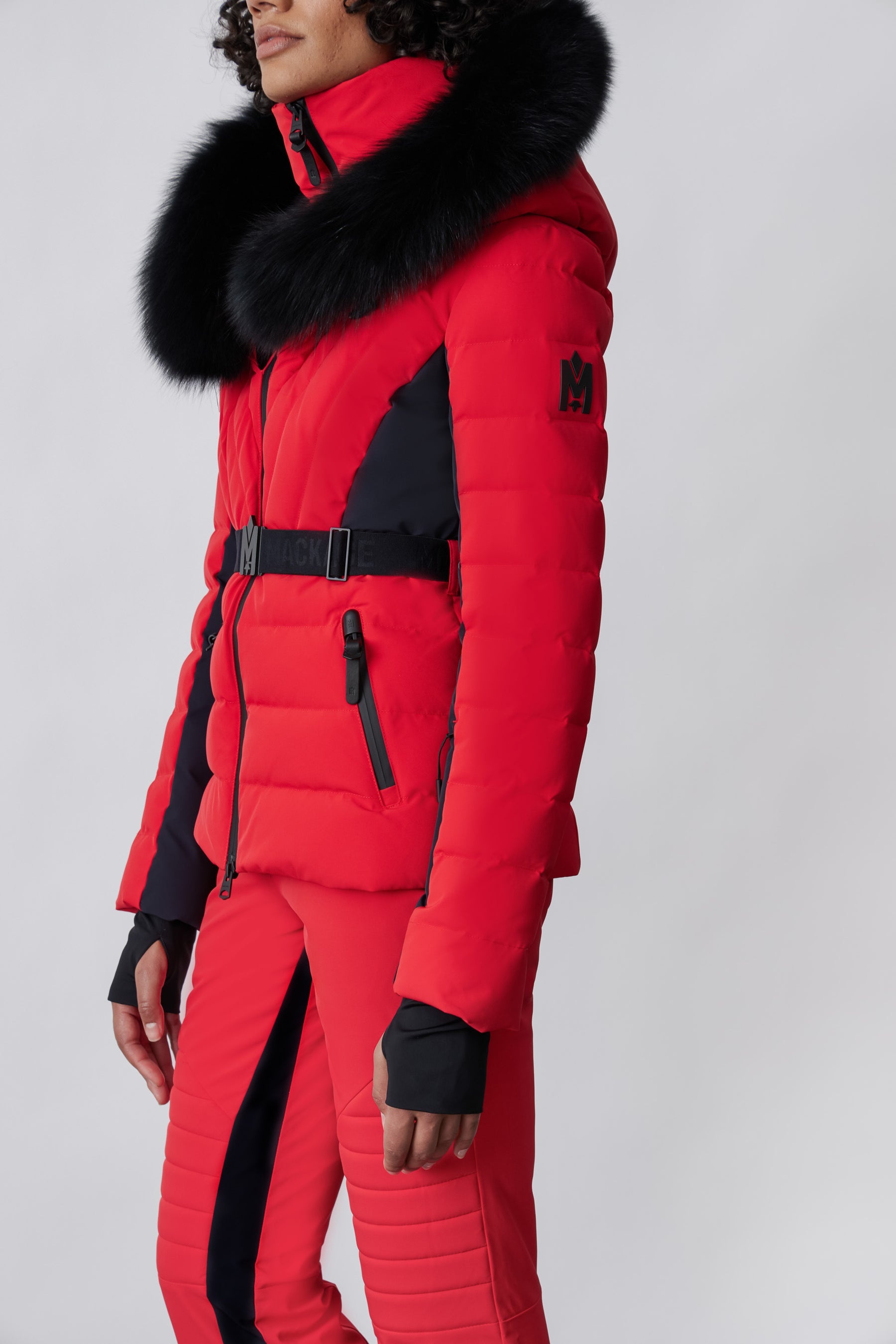 ELITA Down ski jacket with removable blue fox fur trim - 5