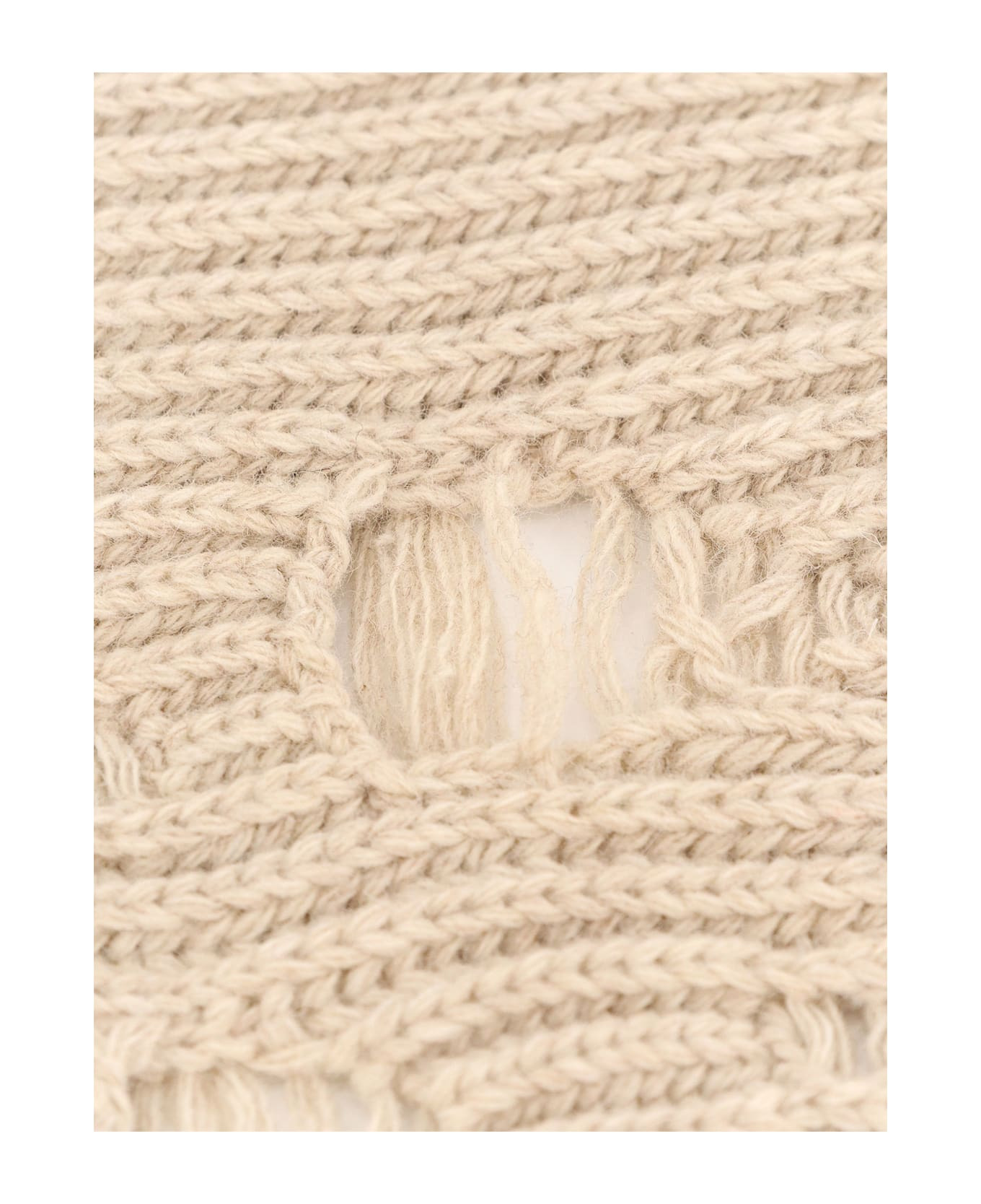 Wool Blend Scarf With Distressed Effect - 3