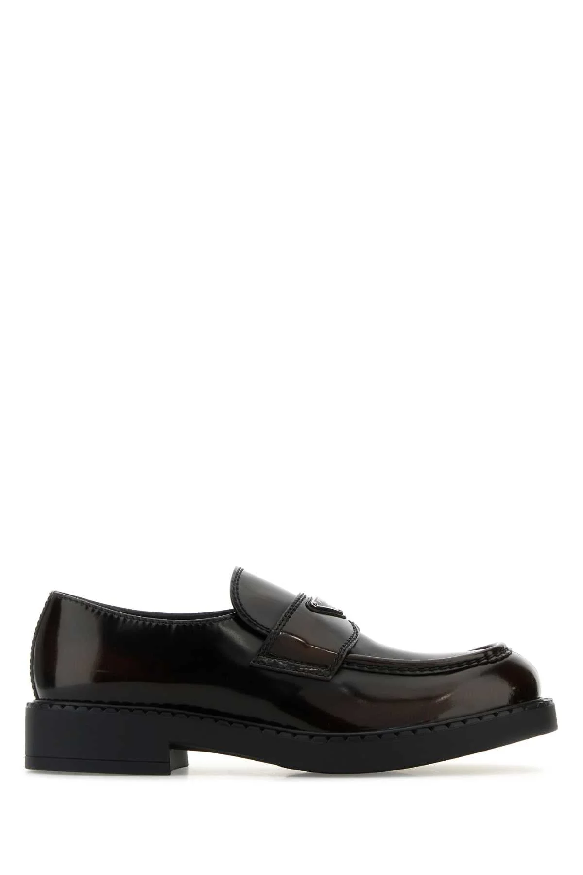 Prada Men Dark Brown Leather Chocolate Loafers - 1