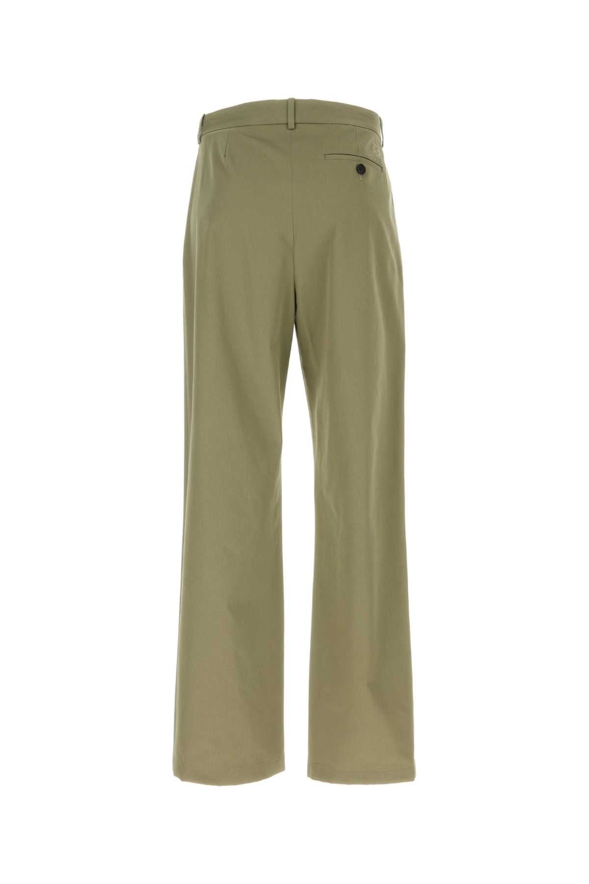 Loewe Men Army Green Cotton Pant - 2
