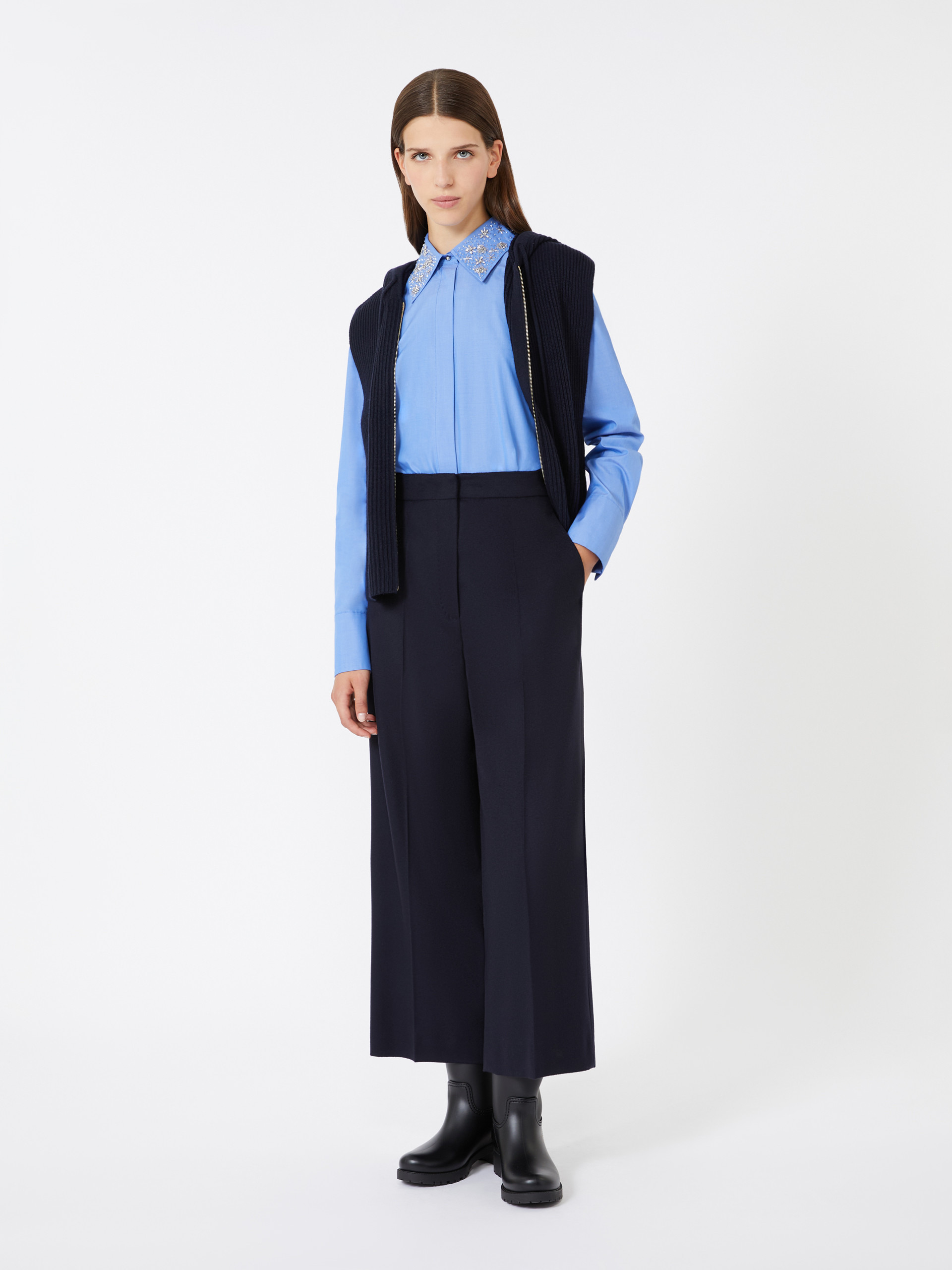 MARENGO Cropped trousers in lightweight wool - 2