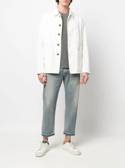 John Elliott distressed cropped straight leg jeans outlook