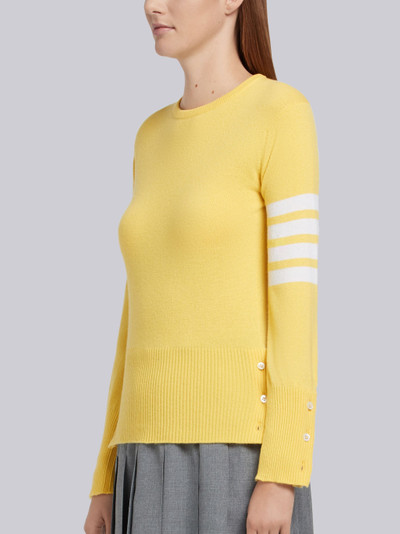 Thom Browne Classic Crewneck Pullover in Cashmere With 4-Bar Sleeve Stripe outlook