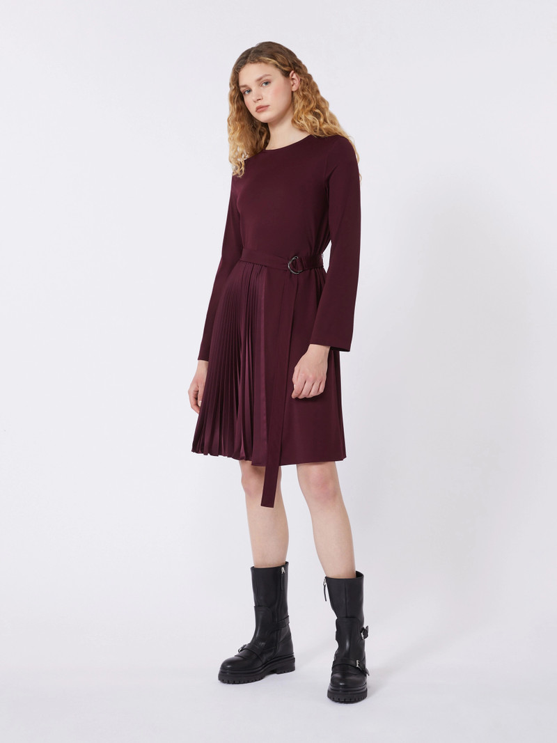 WEEKEND Max Mara Milano-knit jersey dress - BORDEAUX outlook