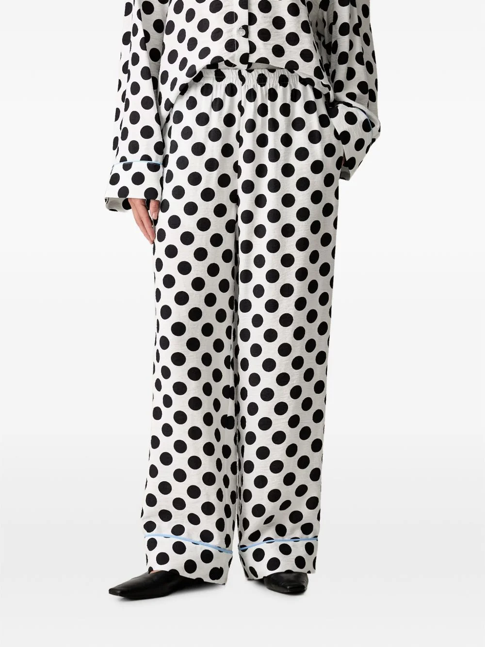 polka-dot wide-leg trousers - 1