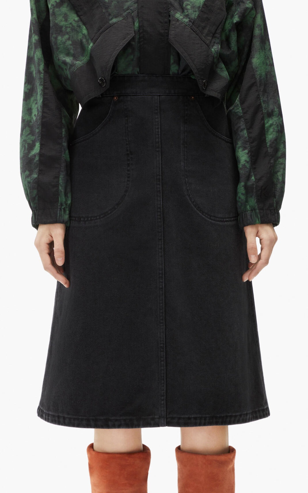 Faded denim skirt - 4