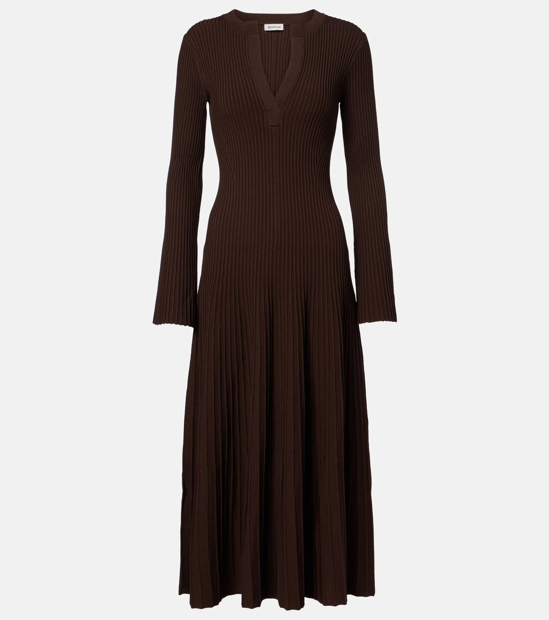 Genna ribbed-knit midi dress - 1