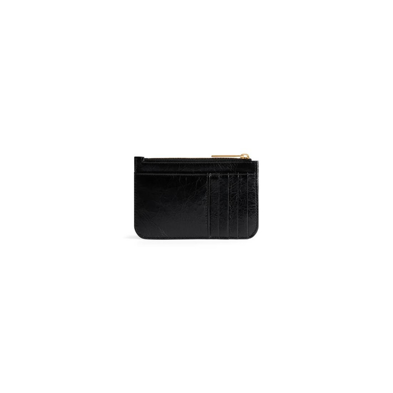 BALENCIAGA Women's Monaco Long Coin And Card Holder With Flap  in Black outlook