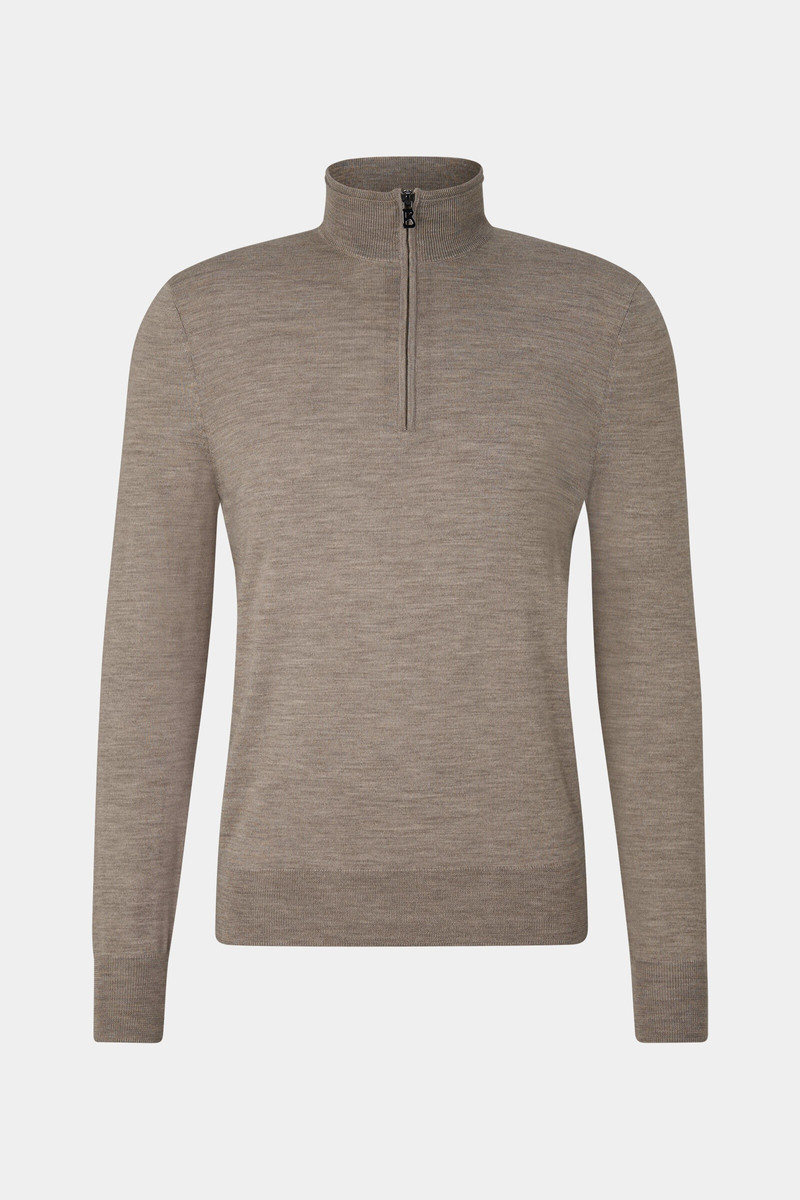 Jouri half-zippered sweater in Taupe 1