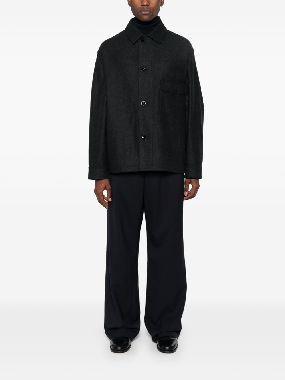 ジャケット・アウター LEMAIRE LIGHT FELTED WOOL LONG OVERSHIRT LEMAIRE LIGHT FELTED WOOL LONG OVERSHIRT ジャケット