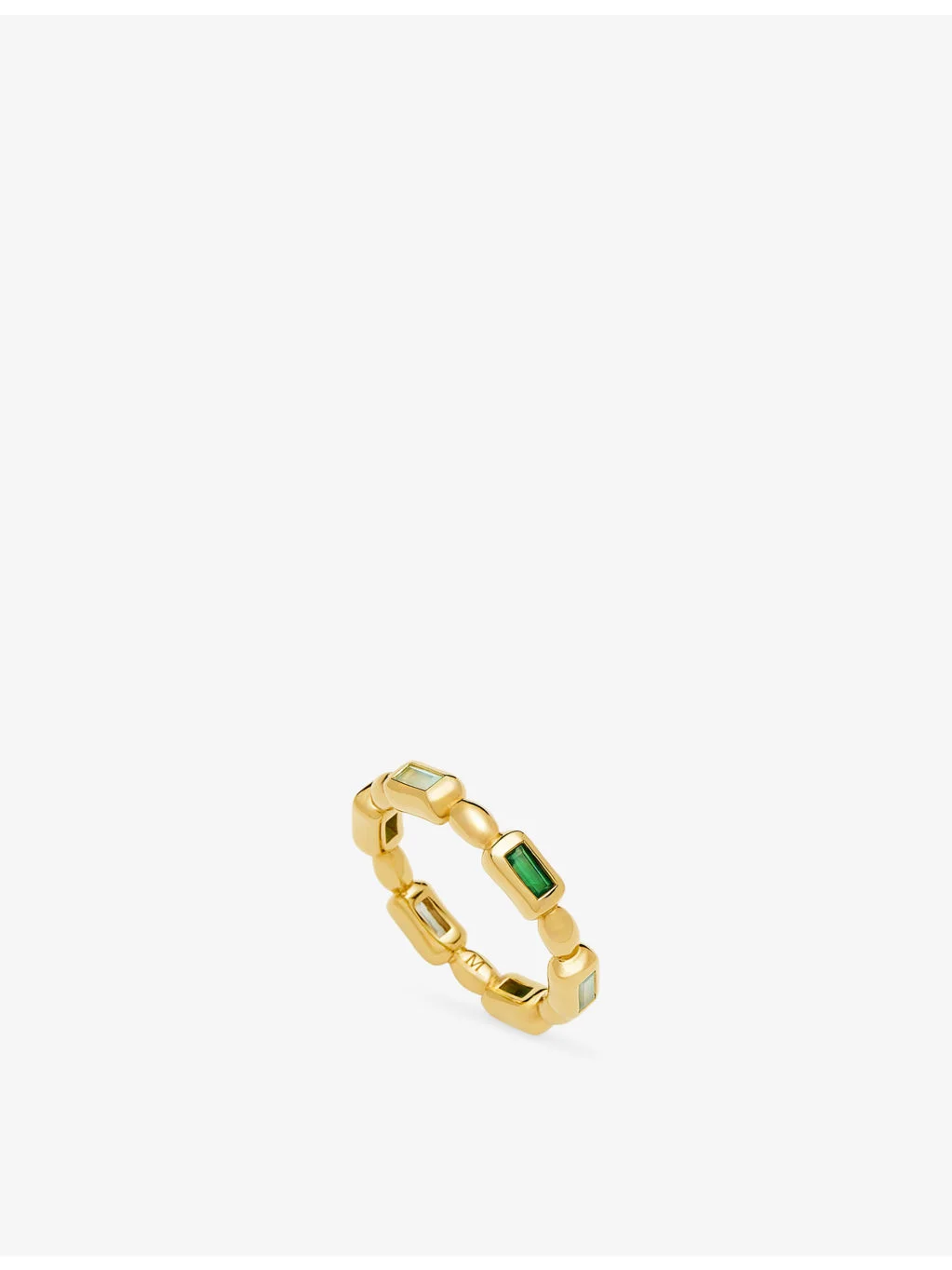 Molten Gemstone 18ct Gold-Plated Brass Stacking Ring - 1