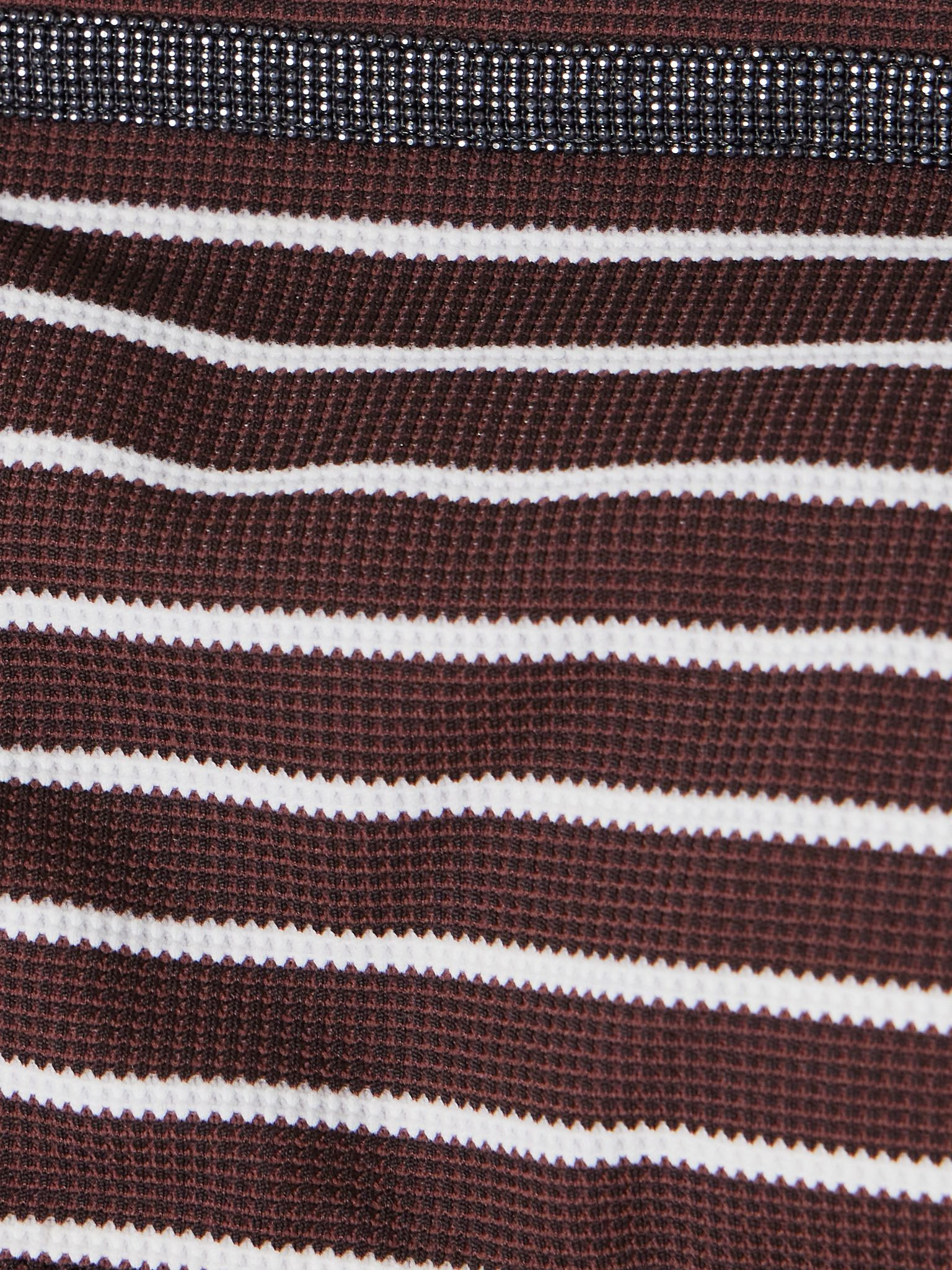 Striped woven halterneck bikini top Brown - 4