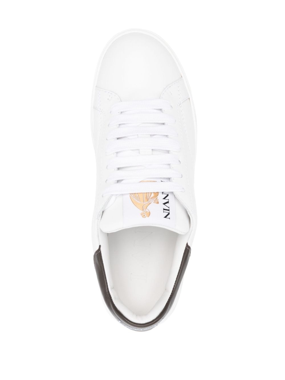 logo-patch leather sneakers - 4