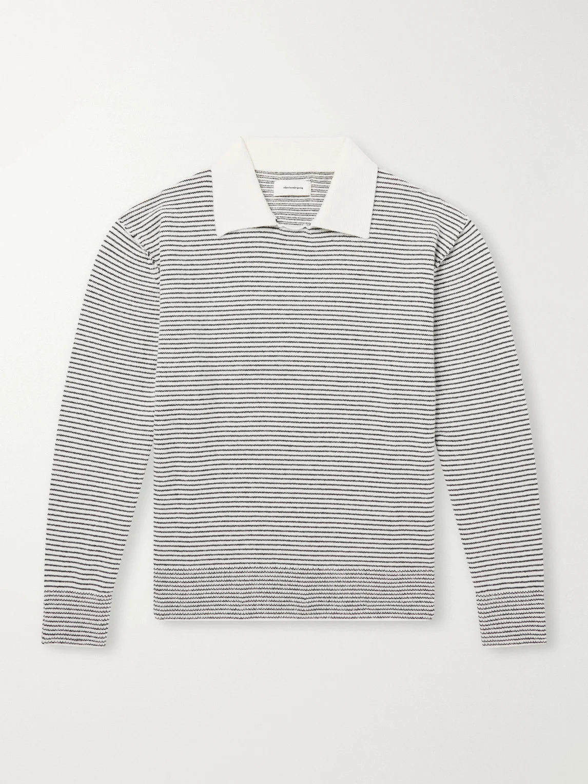 Charming Striped Wool Polo Sweater - 1