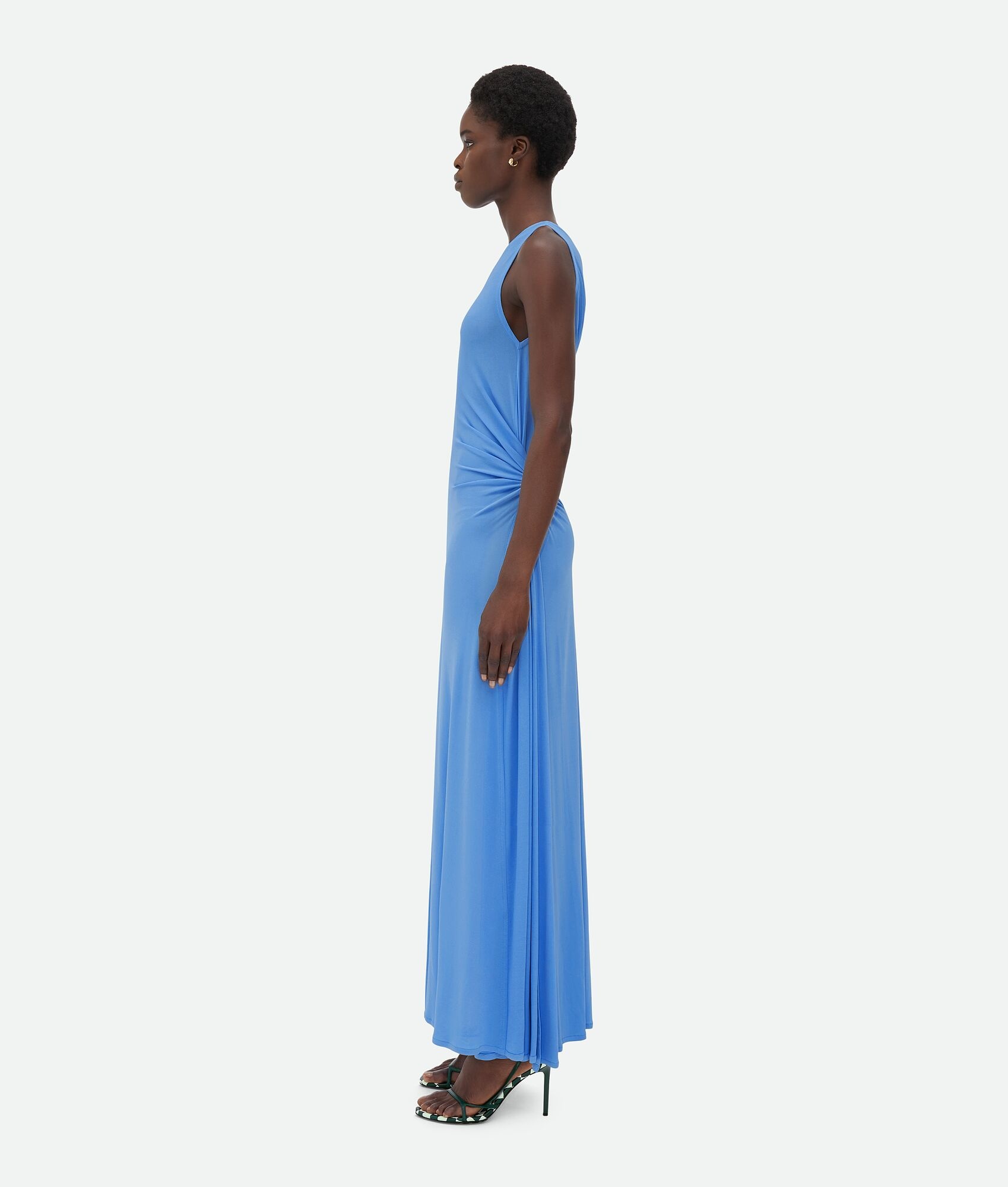 Viscose Jersey Long Dress With Knot Ring - 2