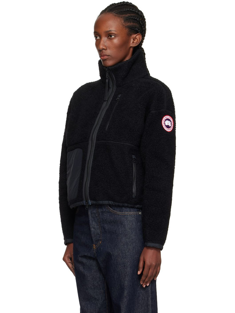 Canada Goose Black Simcoe Zip Up Fleece Sweater outlook