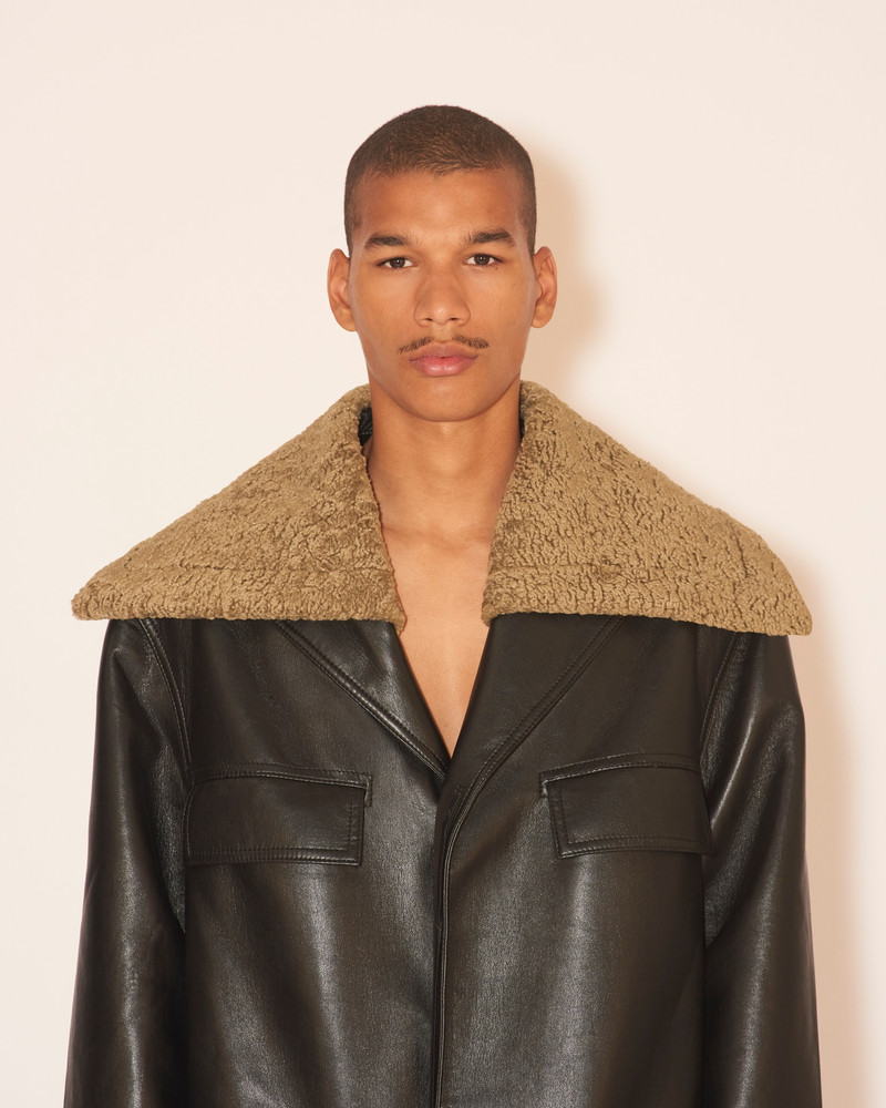 Nanushka CORVIN - Patch pocket coat - Black/khaki outlook
