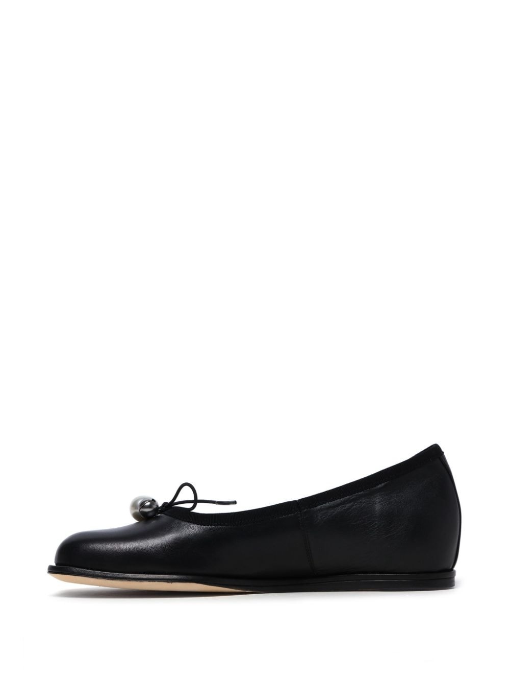 bow-embellished leather ballerina shoes - 5