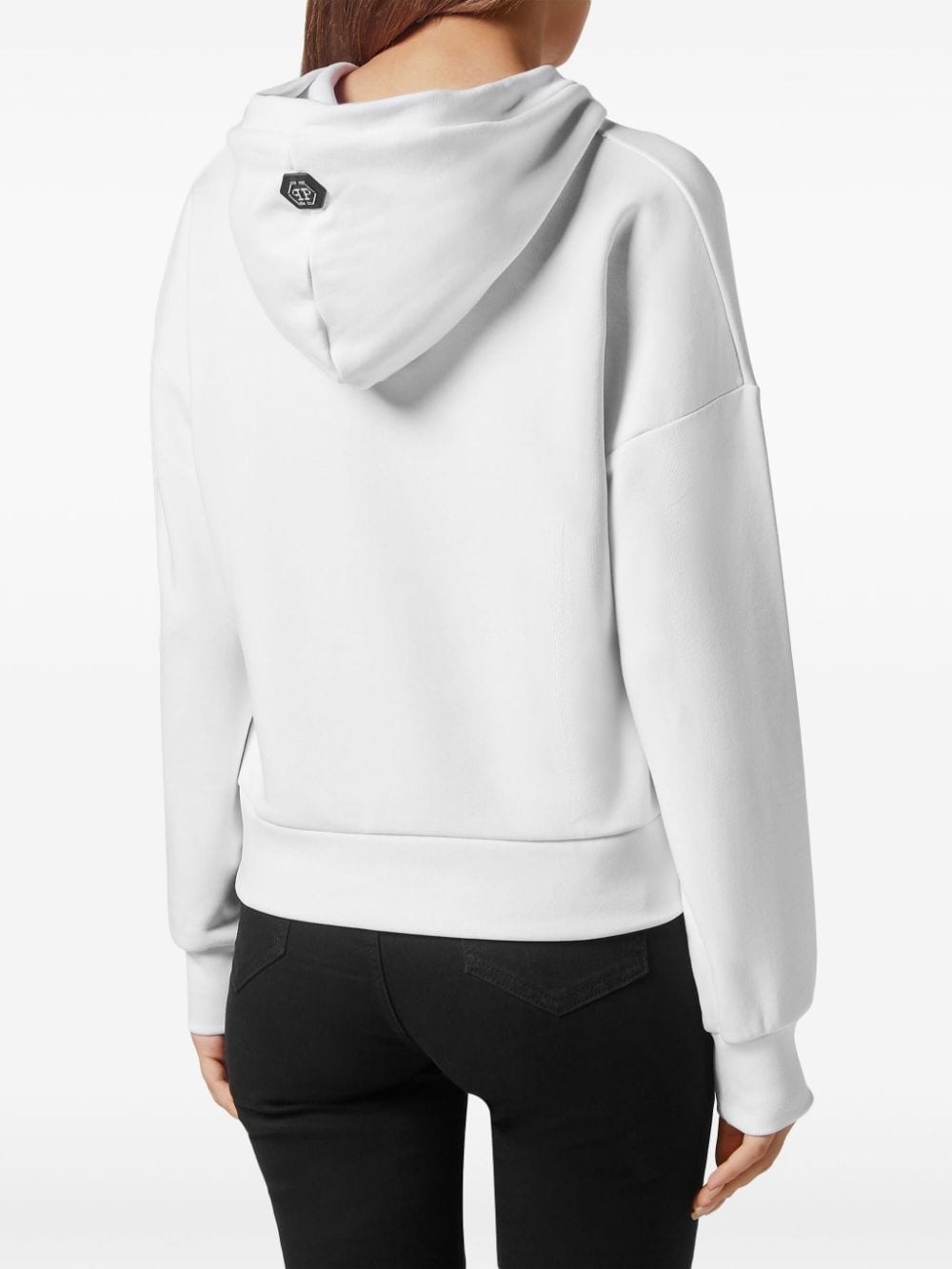 heart-motif rhinestone-embellished hoodie - 3