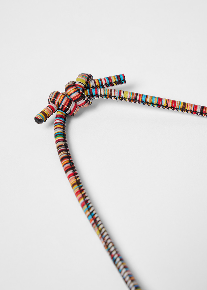 'Signature Stripe' Leather Detachable Phone Strap 4