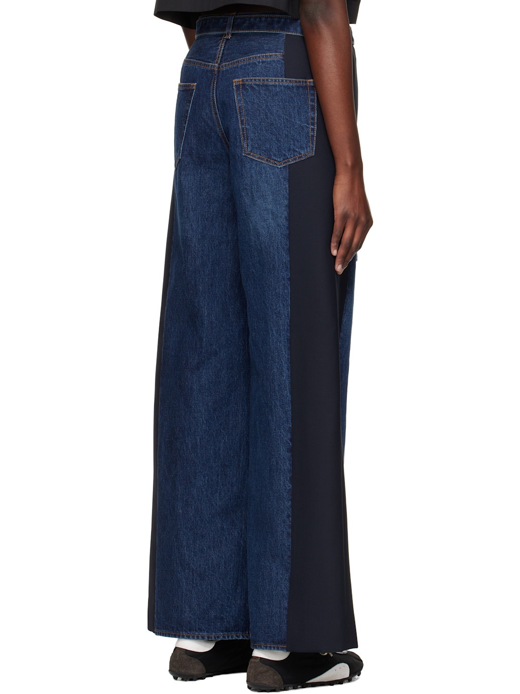 Black & Navy Denim & Suiting Jeans - 3