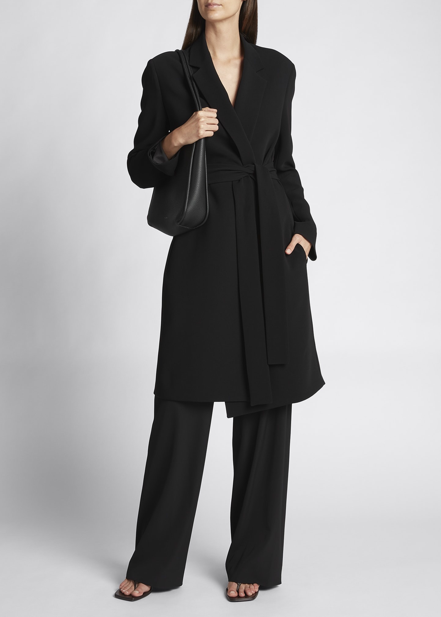 The Row Harri Belted Crepe Coat | bergdorfgoodman | REVERSIBLE