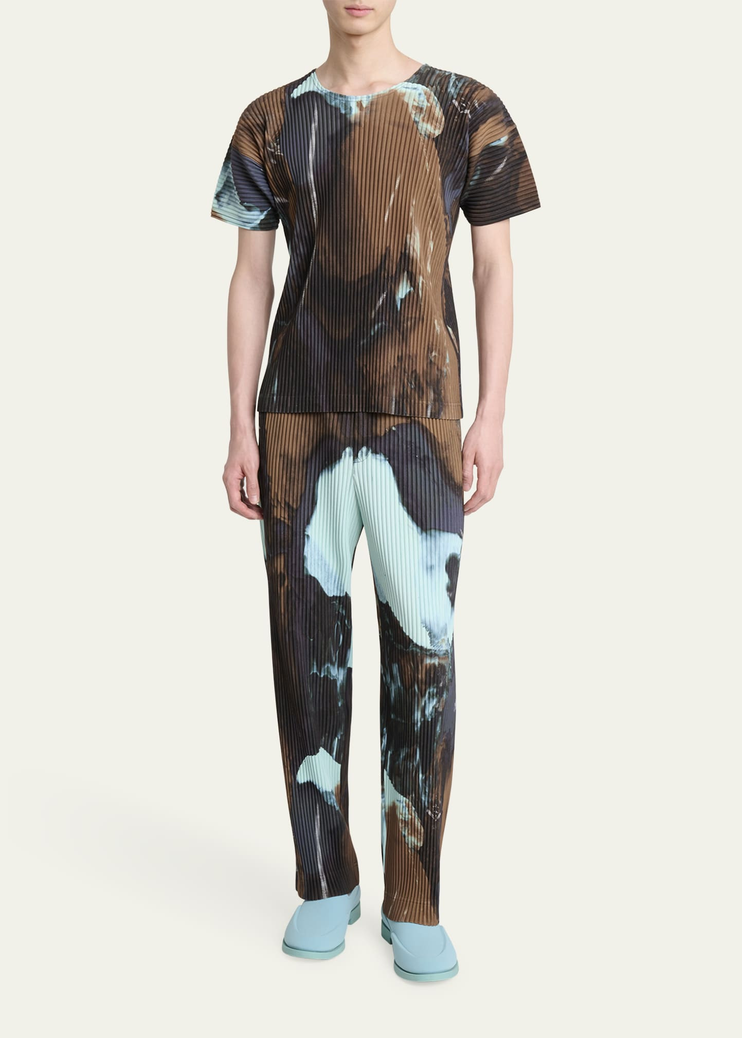 Men's Multi Agate Pleated T-Shirt - 2