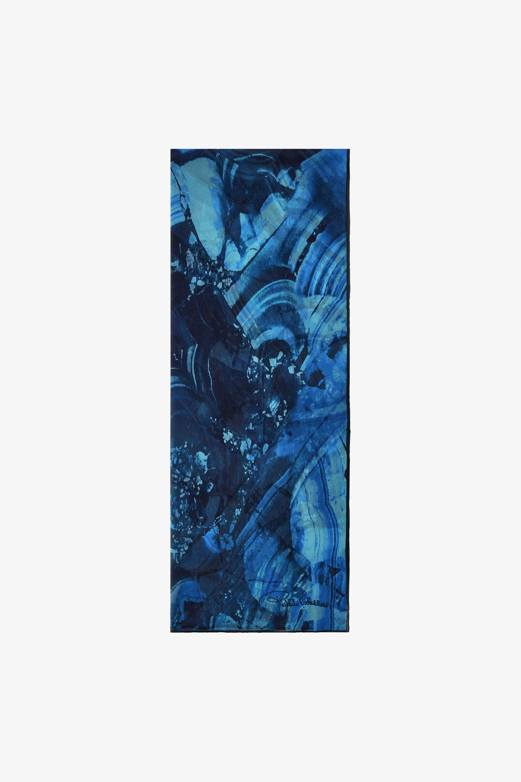 Silk Scarf with Malachite Print - 1