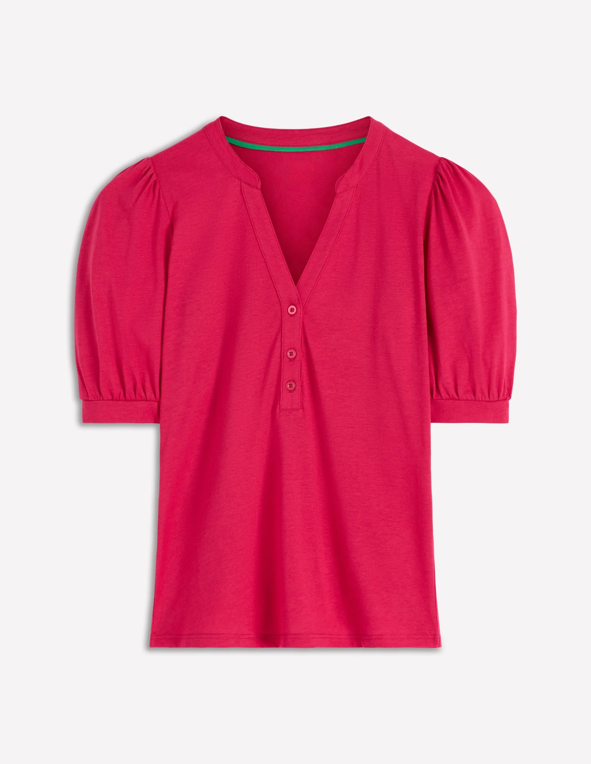 Supersoft Short Sleeve Henley-Pomegranate - 1