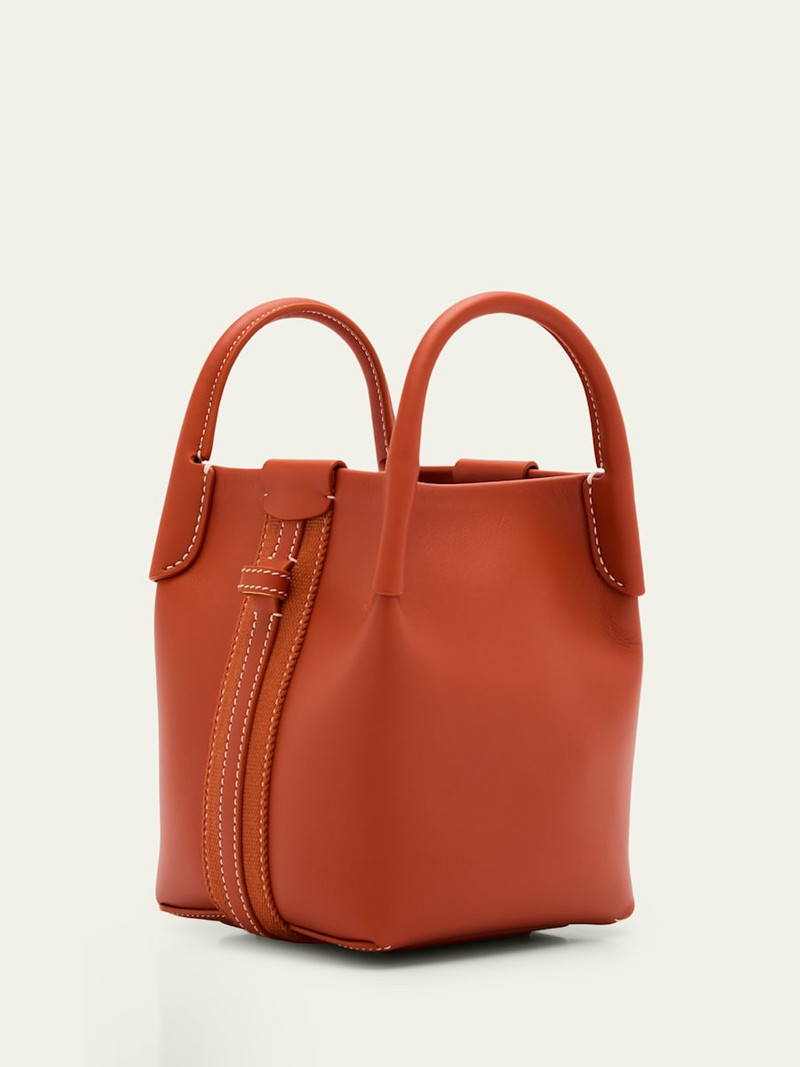 Loro Piana Bale Micro Rounded Leather Top-Handle Bag outlook