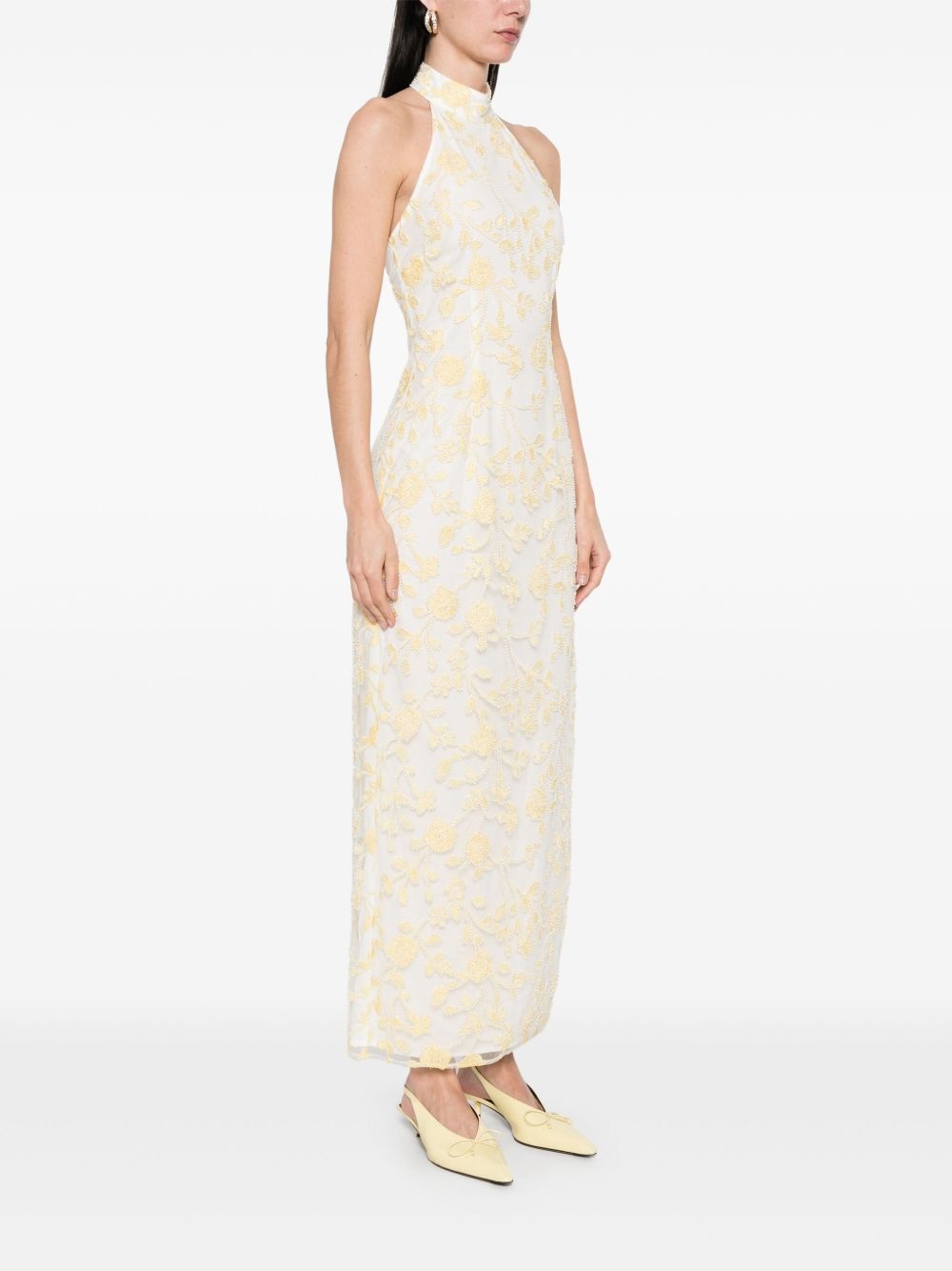 floral-beaded maxi dress - 3