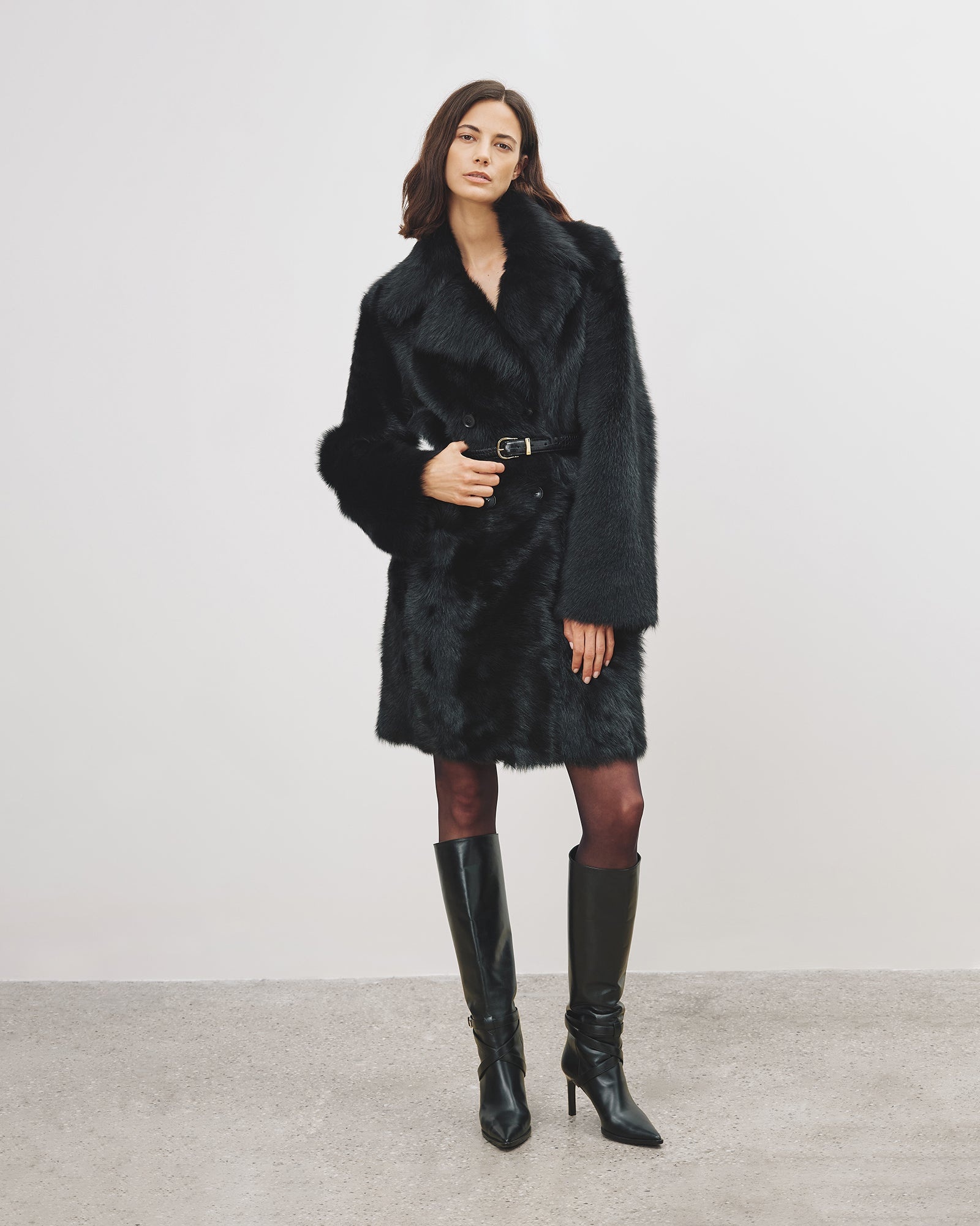 FAUSTINE DOUBLE BREASTED SHEARLING COAT - 2