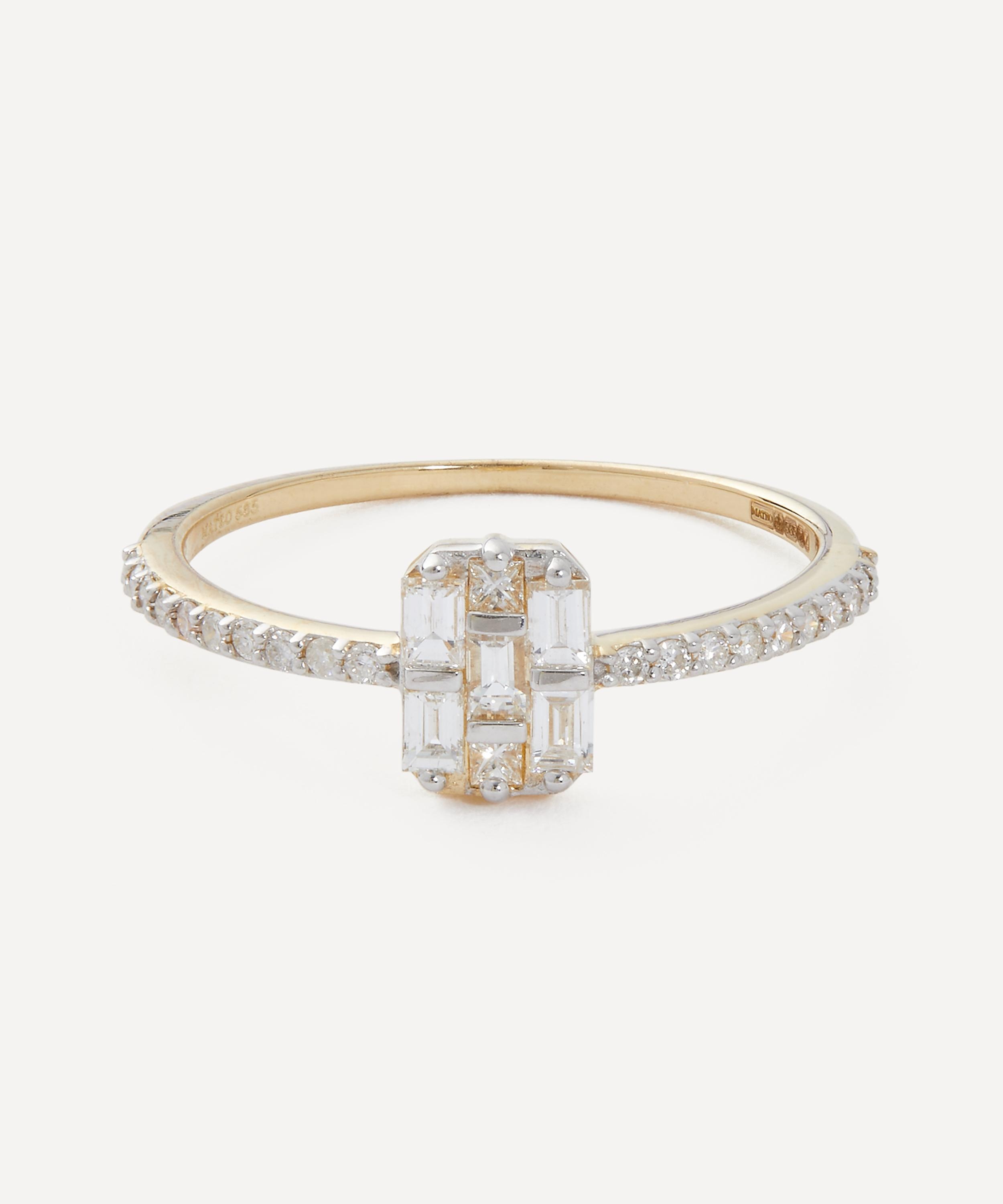 14ct Gold Mosaic Diamond Ring - 1