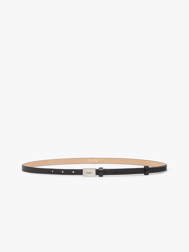 PLATE15 Branded plaque-adorned leather belt - 1