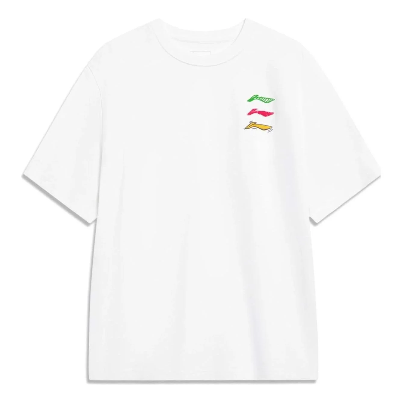 Li-Ning Triple Logo Loose Fit T-shirt 'White' AHST787-1 - 1