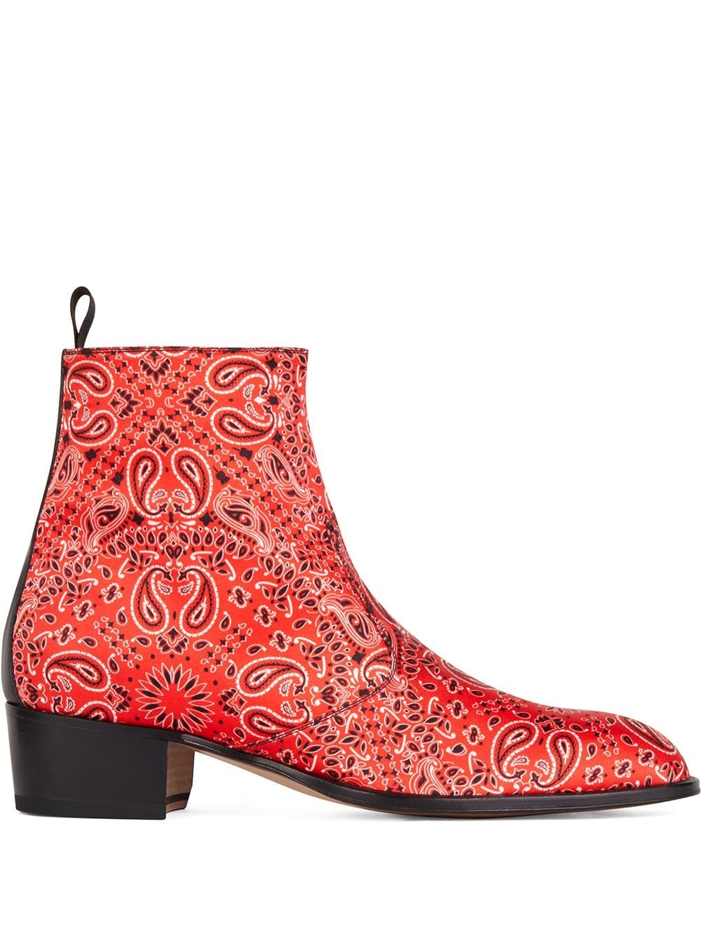 paisley print ankle boots - 1