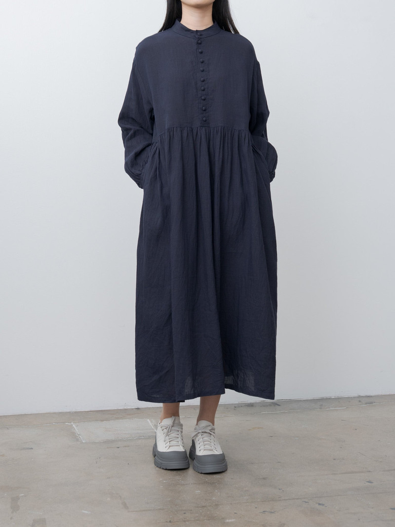 ICHI Antiquités French Linen Dress - Navy outlook