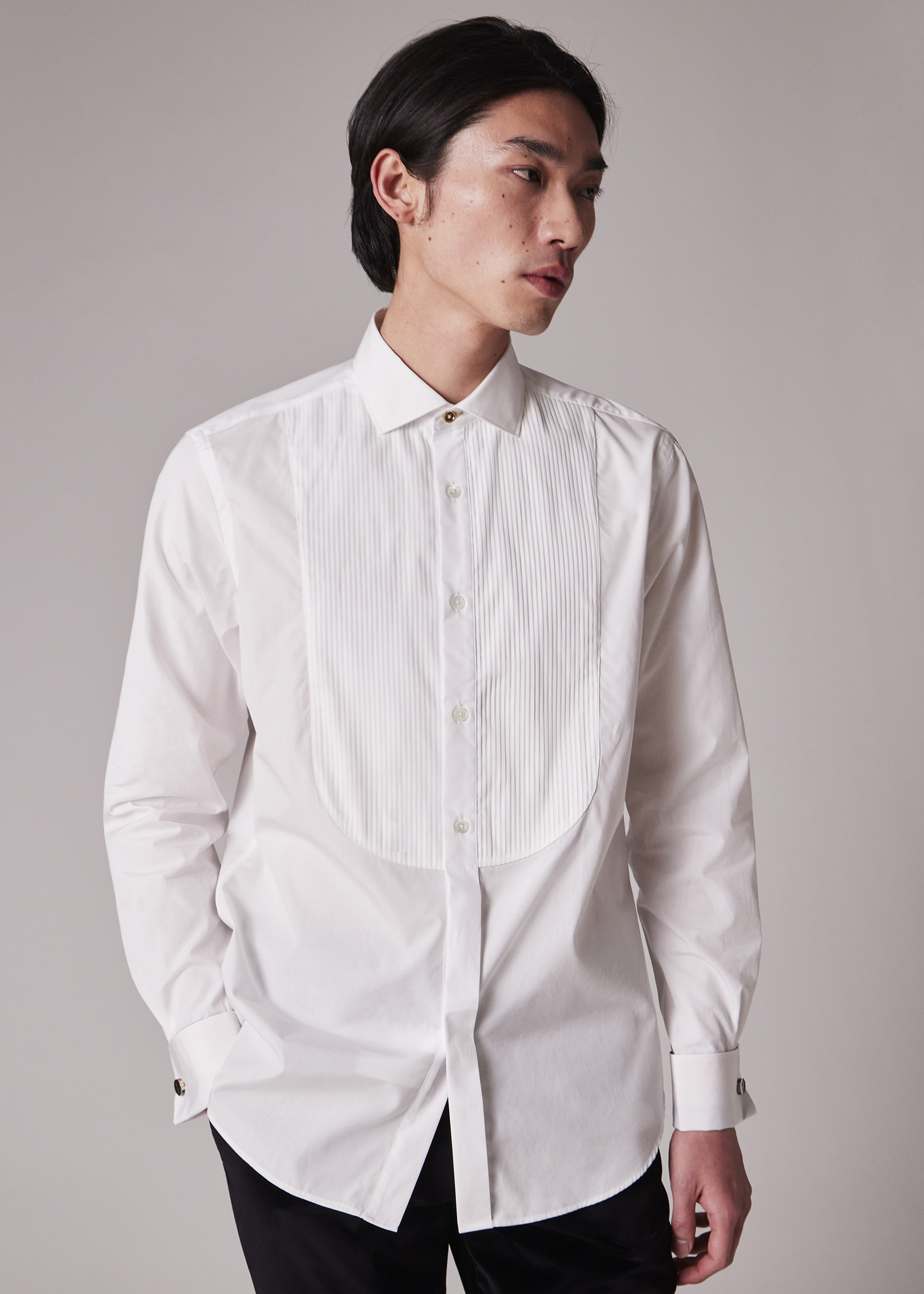 Pleated-Bib Double-Cuff Evening Shirt - 6