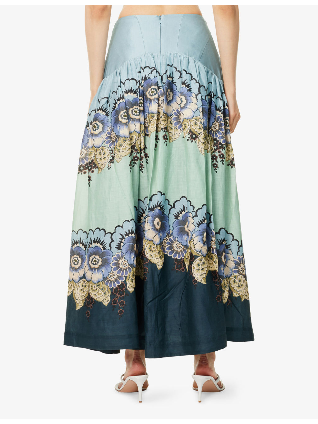 Madalena Floral Ramie Midi Skirt - 4