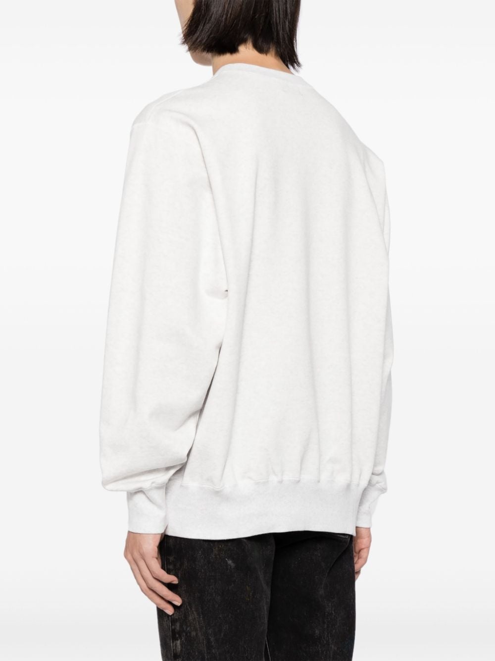 logo print cotton sweatshirt - 4