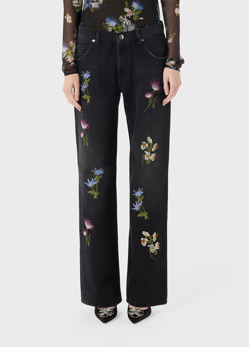 Blumarine JEANS WITH FLOWER EMBROIDERY outlook
