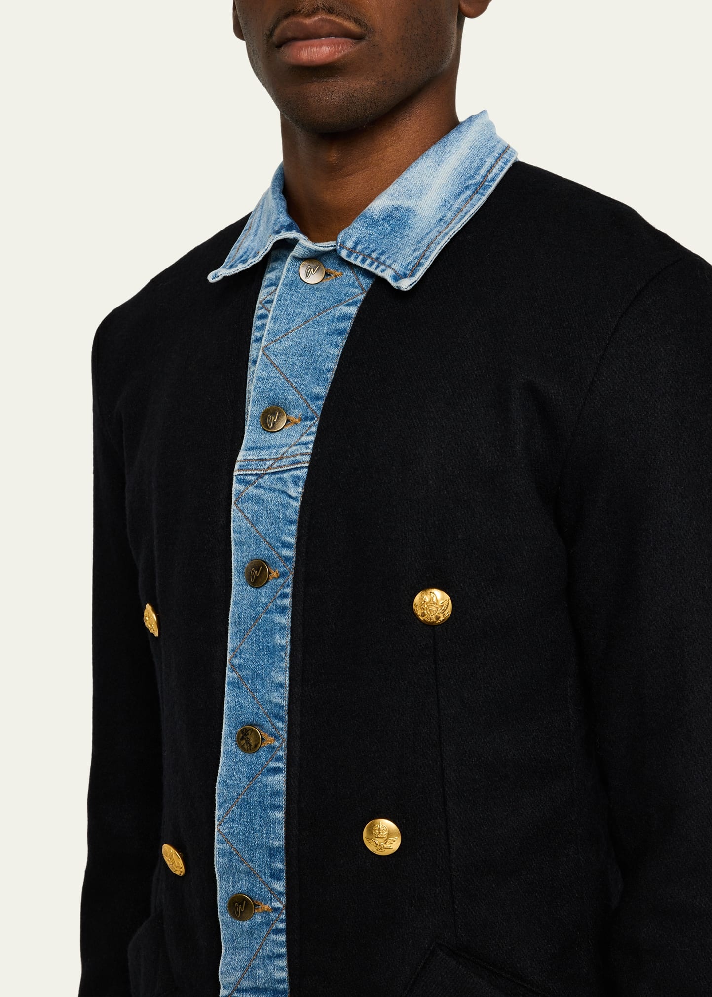 Men's Trucker-Trim Long Wool Coat - 5