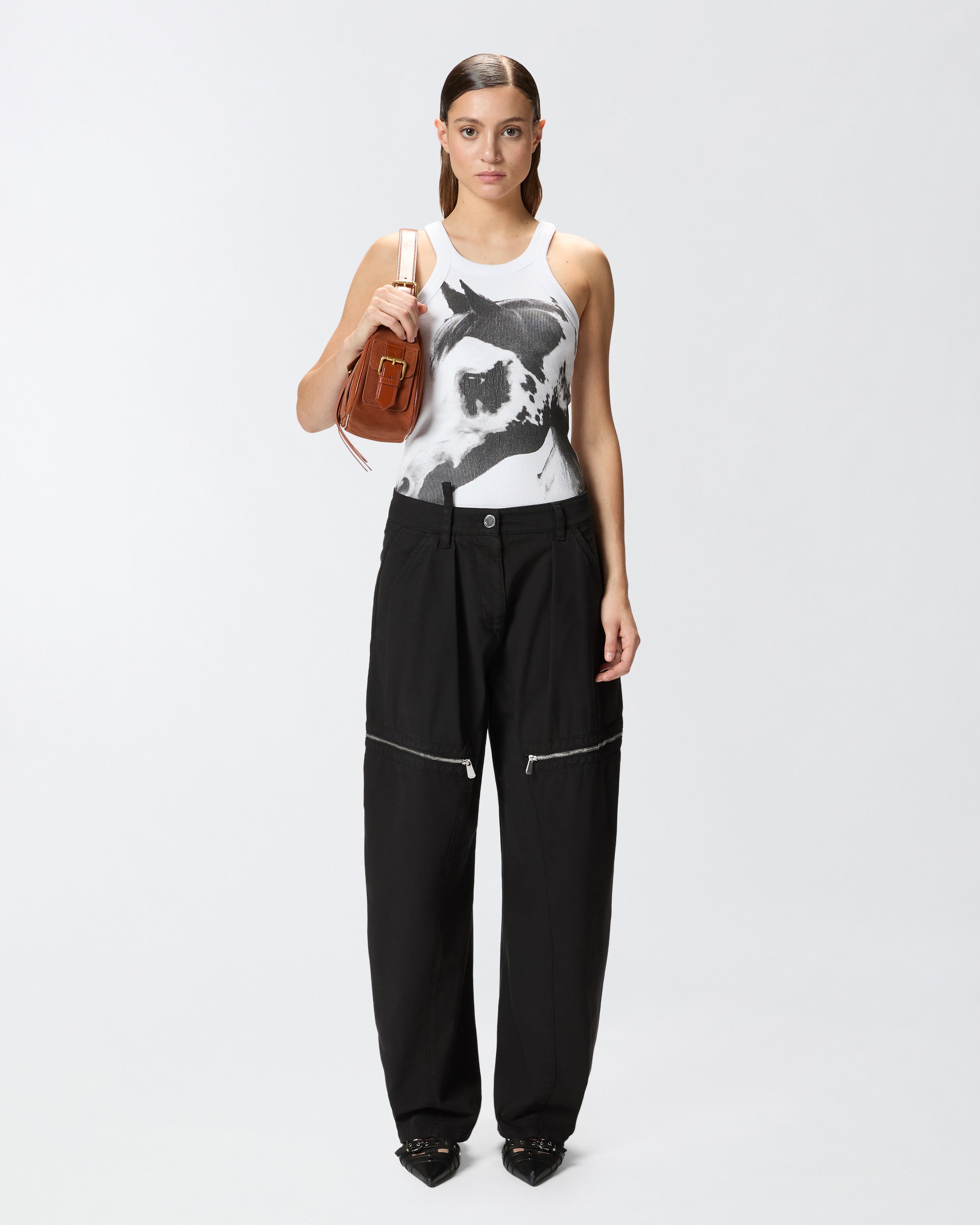 BALLOON TROUSERS WITH MID-THIGH ZIP - 2