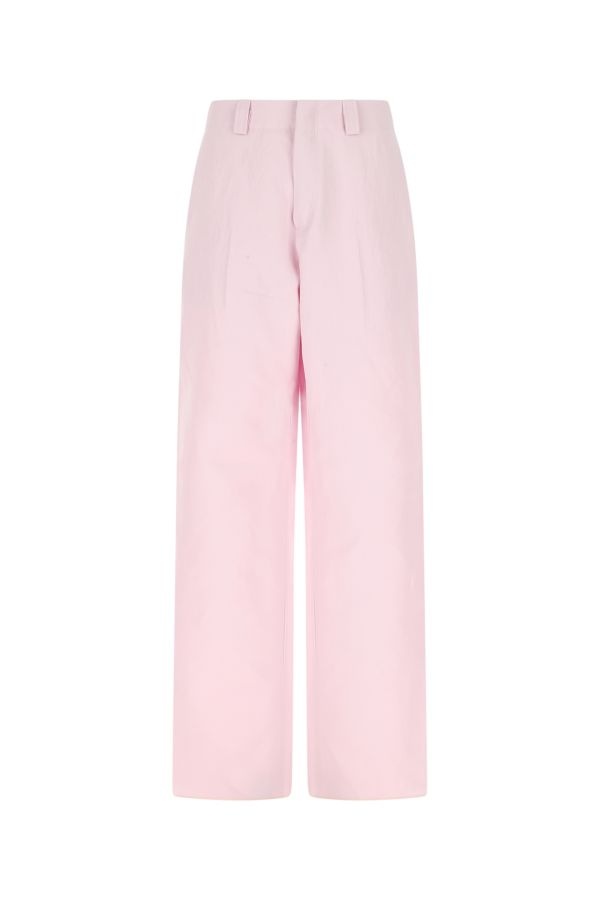 ZEGNA MAN Pastel Pink Cotton Blend Wide-Leg Pant - 1