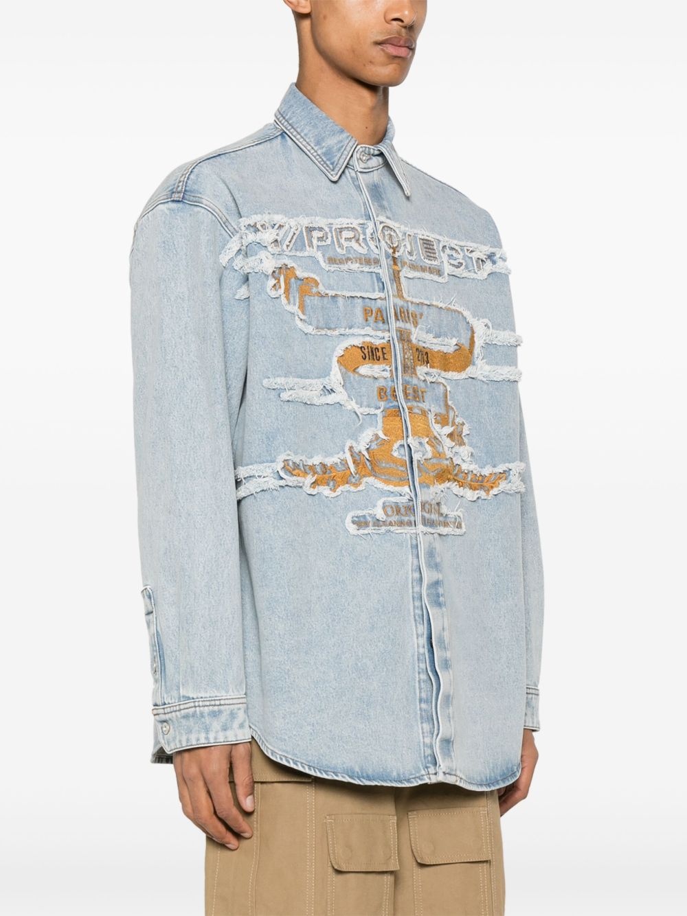 Paris Best Patch Denim Shirt Blue "Blue" - 4