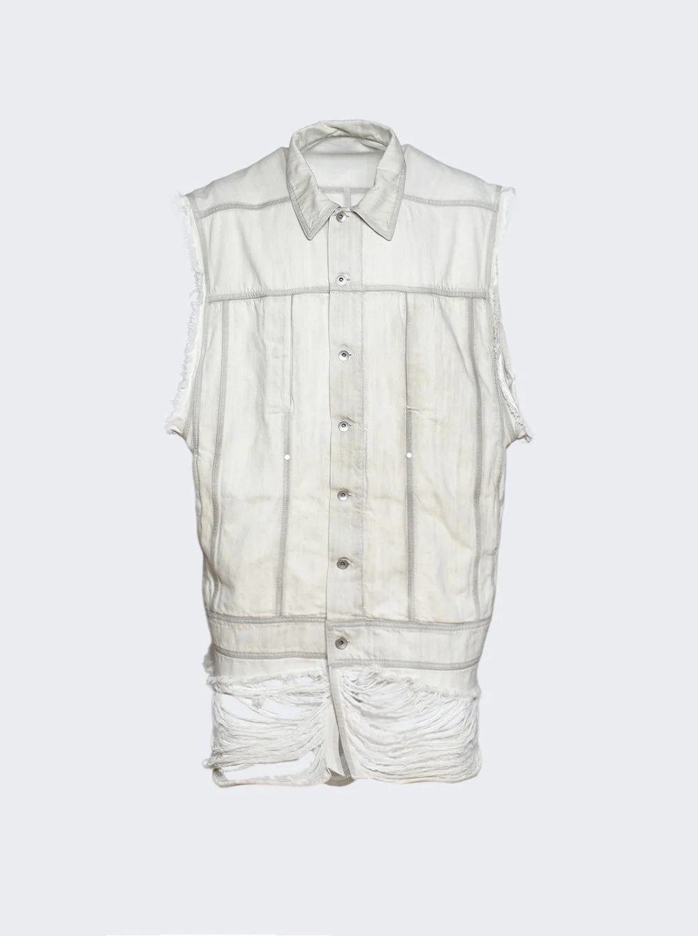 Sleeveless Jumbo Worker Denim Jacket Milk Wash - 1